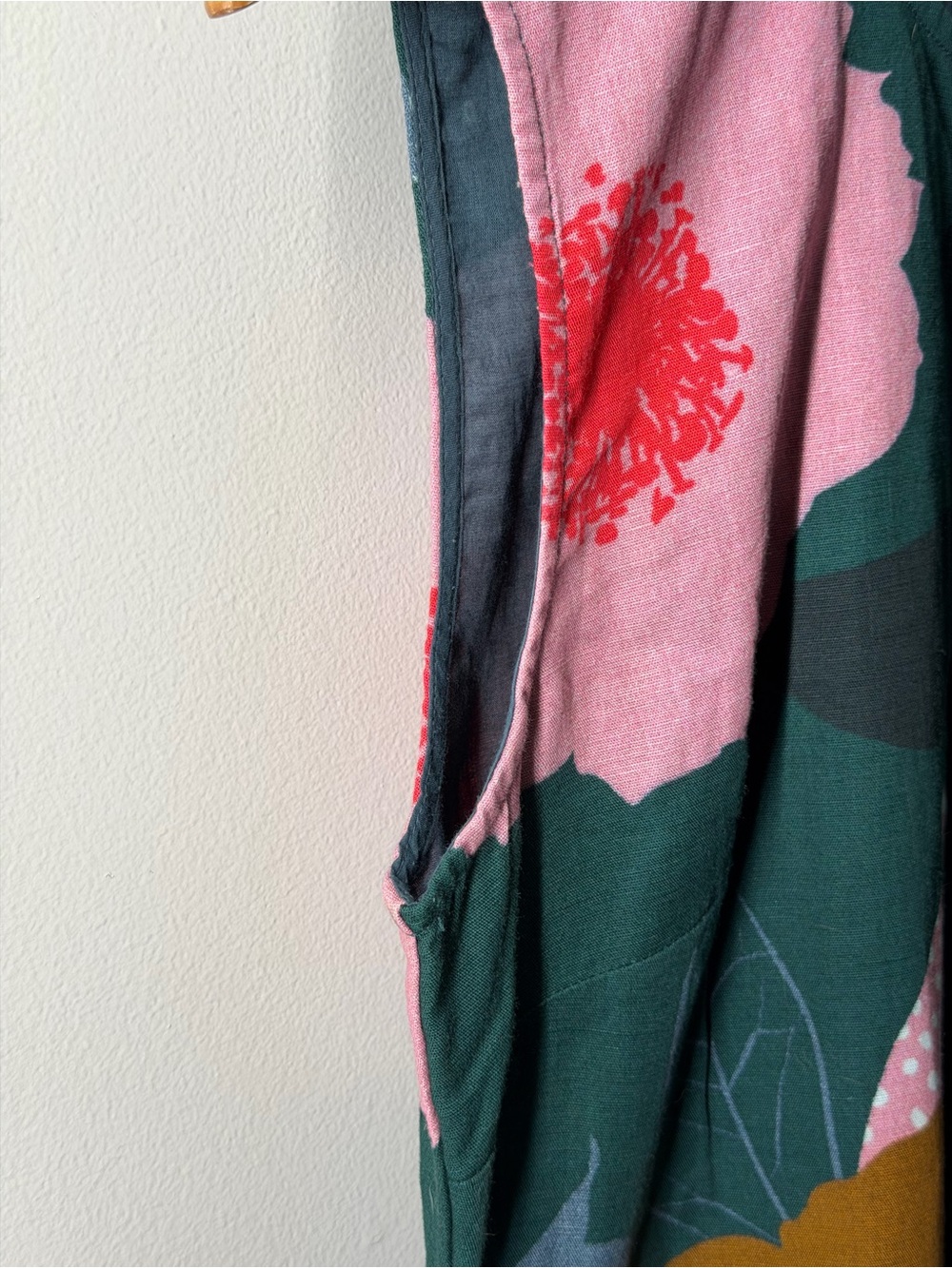Anthropologie Floral Linen Blend Shift Dress Artsy Botanical Boho Lagenlook PM - Picture 4 of 8